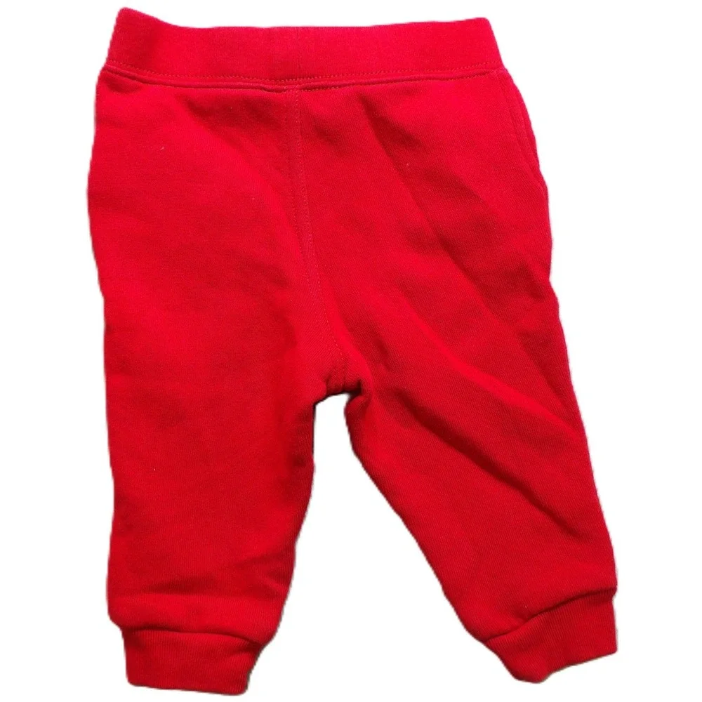 Ralph Lauren Sweatpants Baby Boys 6M Red Fleece Joggers Gold Pony Logo Toddlers